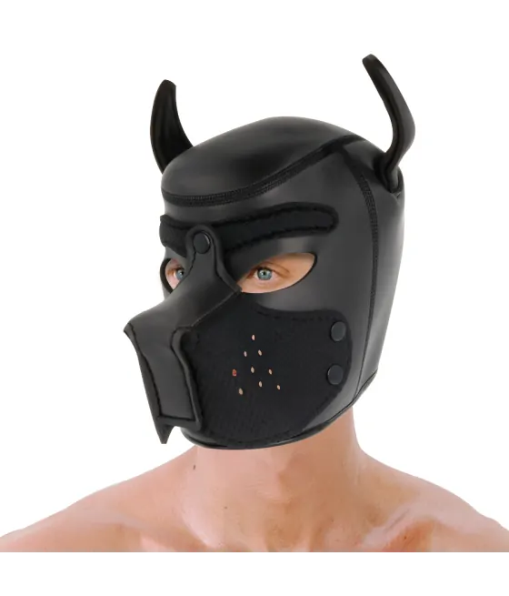 Masque de chien en néoprène Darkness avec museau amovible M