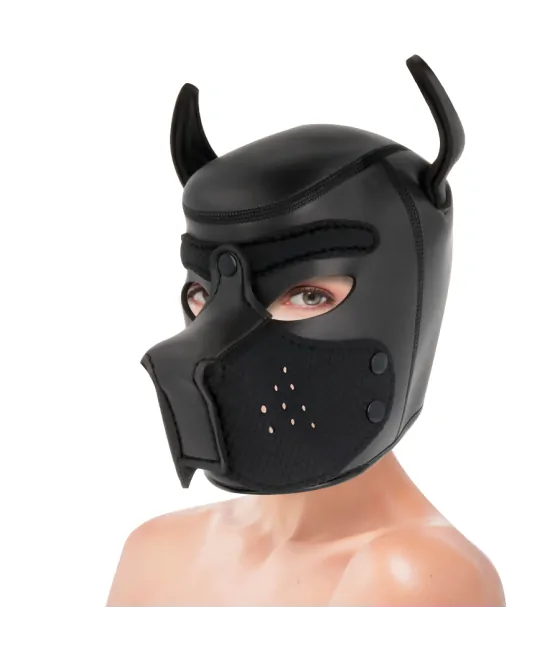 Masque de chien en néoprène Darkness avec museau amovible L
