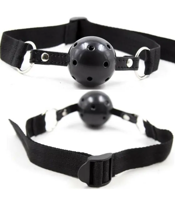 OHMAMA FETISH BALL GAG RESPIRANT EN TISSU NOIR