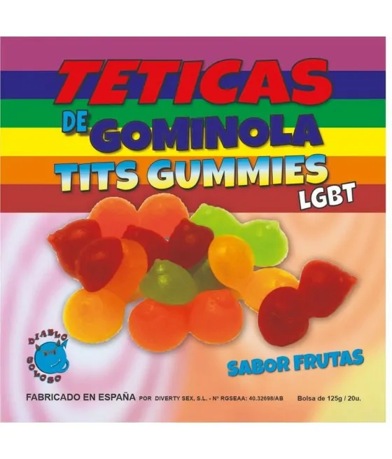 Gummy Box saveur de fruits Diablo Goloso - 6 couleurs et saveurs LGBT - Fabriqué en Espagne