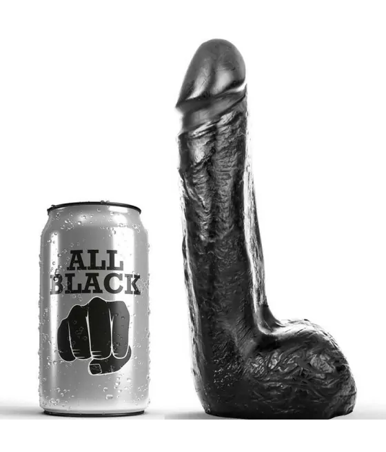 ALL BLACK - GODE RÉALISTE NOIR DOUX 20 CM