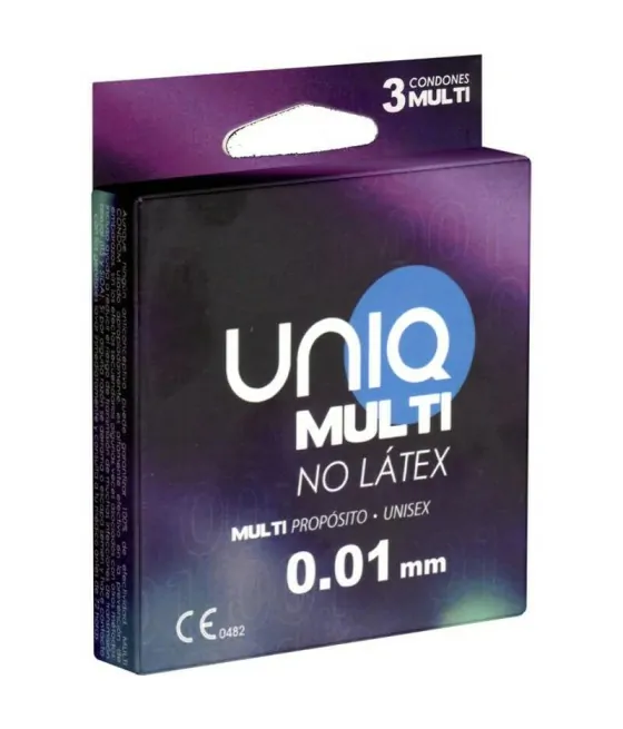Lot de 3 préservatifs sans latex Uniq Multi