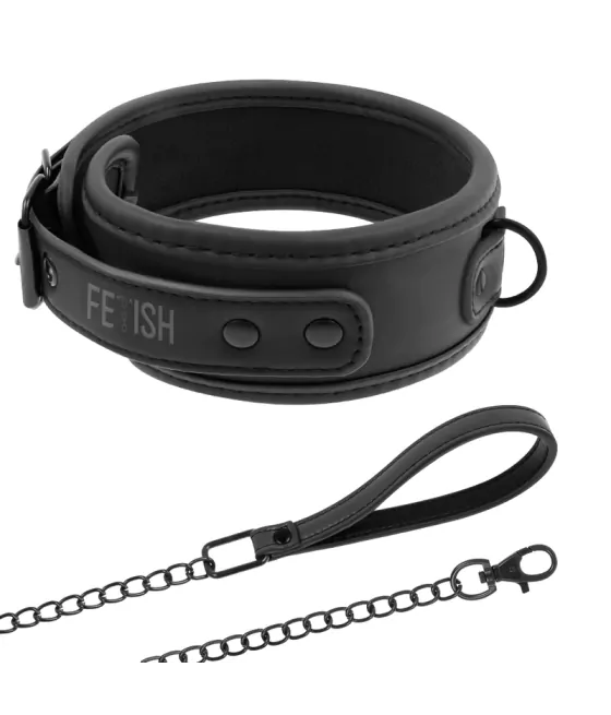 FETISH SUBMISSIVE - COLLIER CHAÎNE DOUBLURE EN NOPRÈNE