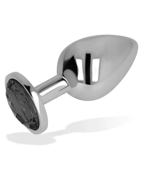 Plug anal en métal noir 8 cm