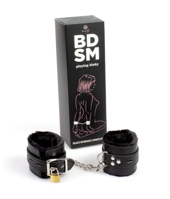Menottes de bondage noires Secretplay - Collection BDSM