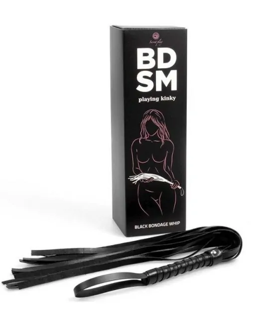 Fouet de bondage noir Secretplay - Collection BDSM