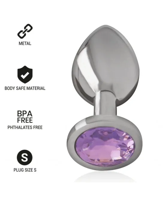 INTENSE - PLUG ANAL EN MÉTAL ALUMINIUM AVEC CRISTAL VIOLET TAILLE S