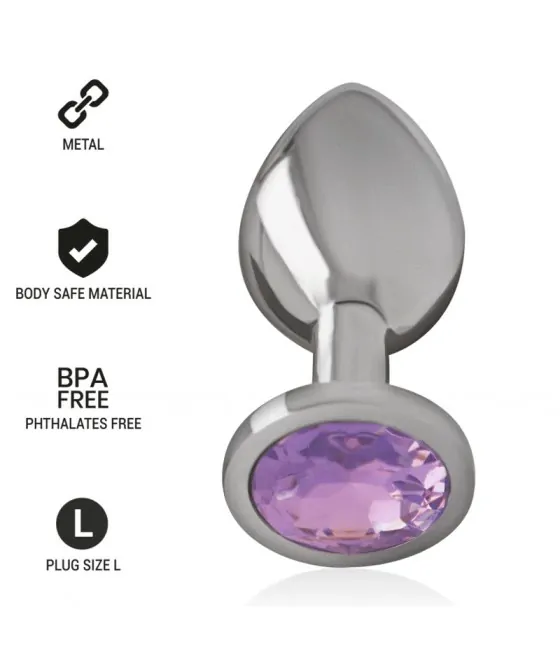 Plug anal en métal violet taille L - sensation intense