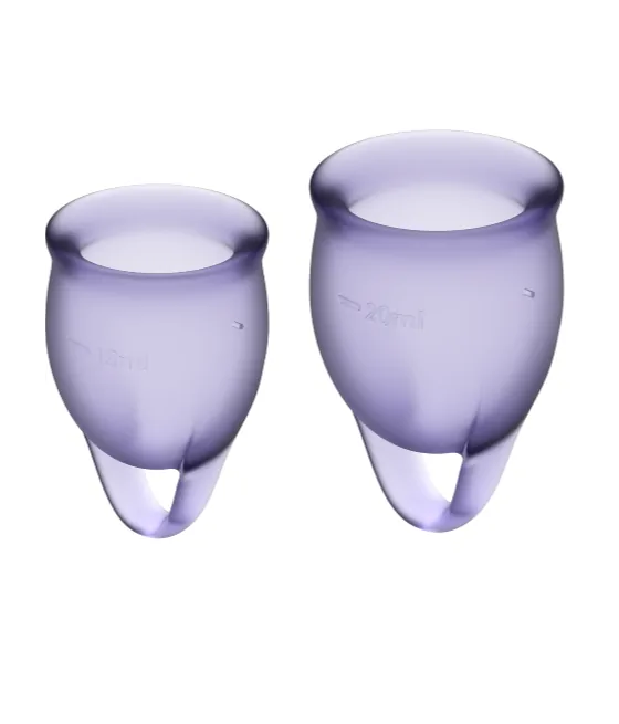 Coupelle menstruelle Satisfyer Feel confiant violette (15 ml + 20 ml)