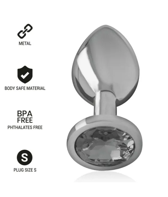 Plug anal en métal aluminium avec verre noir - taille S intensément stimulant