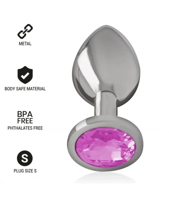 INTENSE - PLUG ANAL EN MÉTAL ALUMINIUM AVEC CRISTAL ROSE TAILLE S