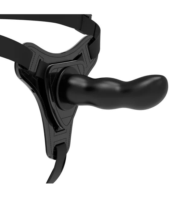 Gode ceinture soumis en silicone noir - point G 16cm