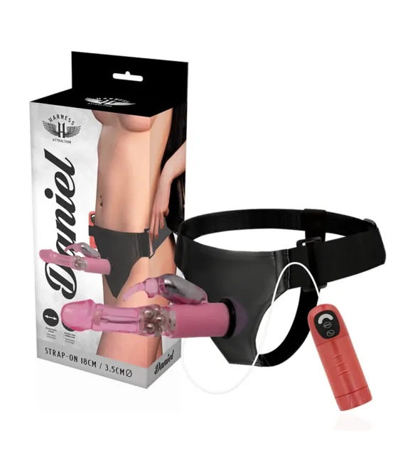 HARNESS ATTRACTION - RNES DANIEL AVEC VIBRATION ET ROTATION 18 CM -O- 3.5 CM