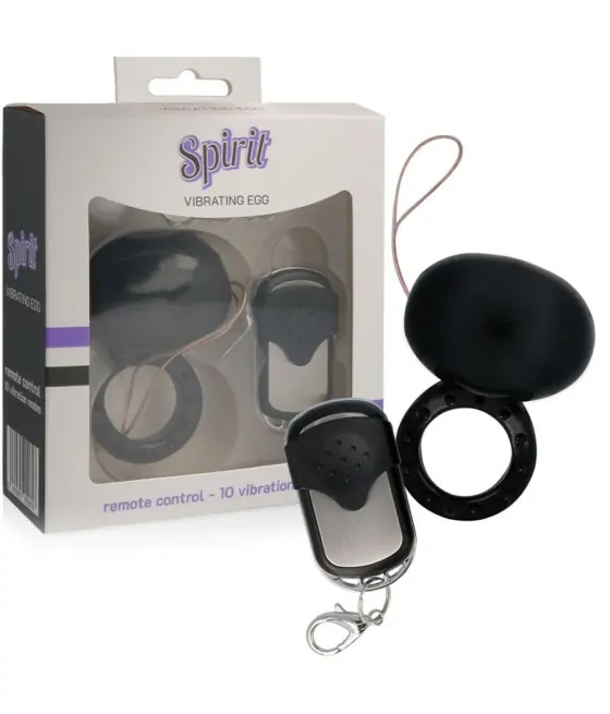 SPIRIT - VIBRATING TELECOMMANDE COCK RING NOIR