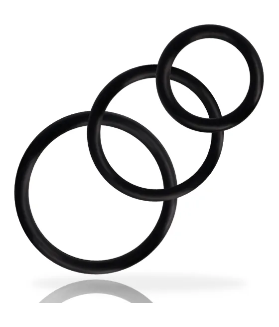 Ensemble de 3 anneaux pénis noirs