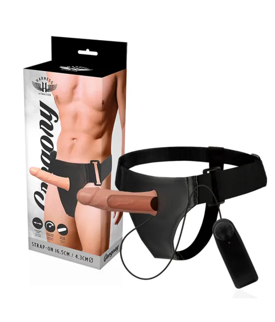 HARNESS ATTRACTION - GREGORY HOLLOW RNES AVEC VIBRATEUR 16.5 CM -O- 4.3 CM