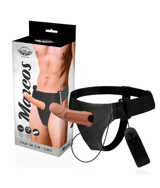 HARNESS ATTRACTION - RNES CADRES CREUX AVEC VIBRATEUR 15 CM -O- 5 CM