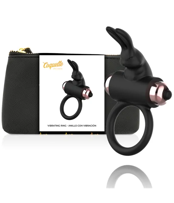 COQUETTE CHIC DESIRE - COCKRING AVEC VIBRATEUR NOIR/ OR