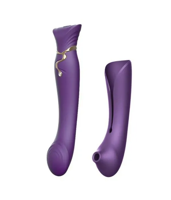 Ensemble Queen pour stimulation du clitoris avec onde pulsatoire - Violet