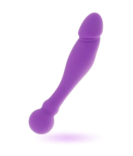 Vibromasseur double silicone Rick - couleur violette intense