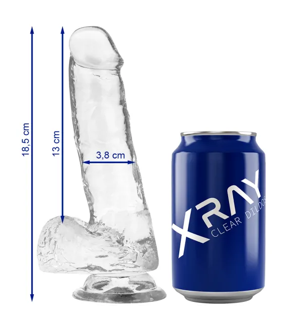 Dildo réaliste transparent Xray - 18,5cm x 3,8cm