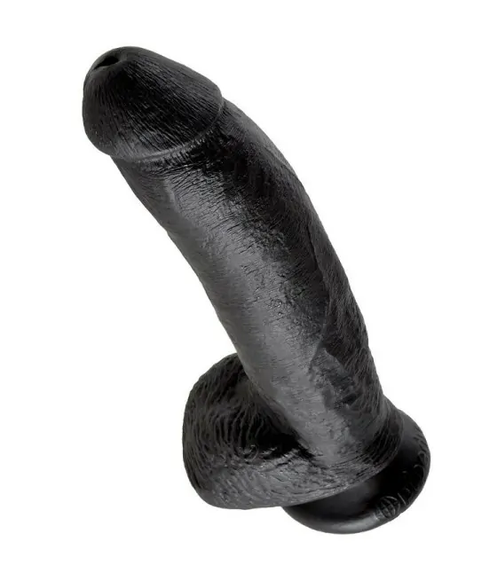 KING COCK - 9 GODE NOIR AVEC BOULES 22.9 CM