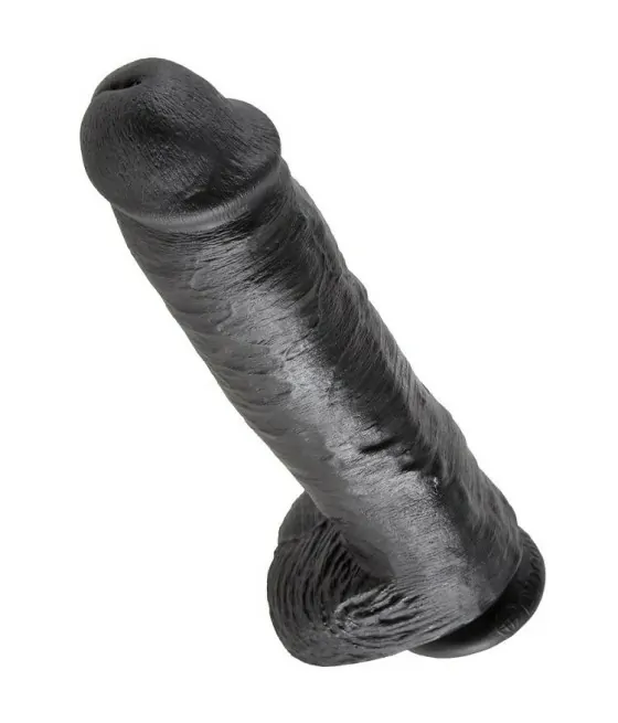 KING COCK - 11 GODE NOIR AVEC BOULES 28 CM