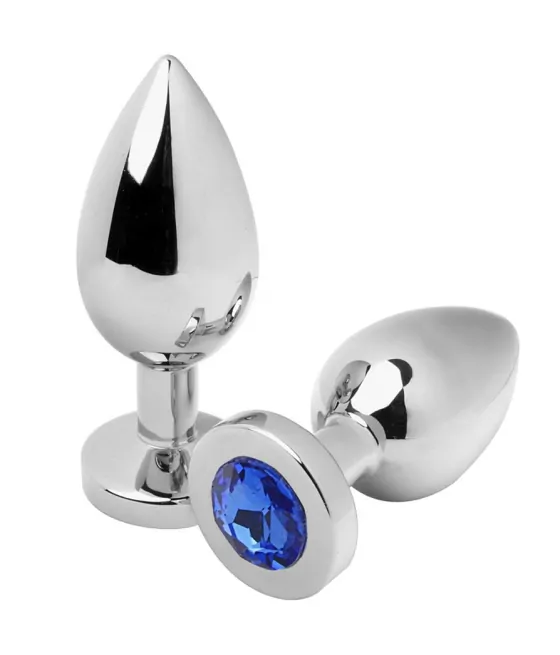 METAL HARD - PLUG ANAL BLEU DIAMANT PETIT 5,71CM