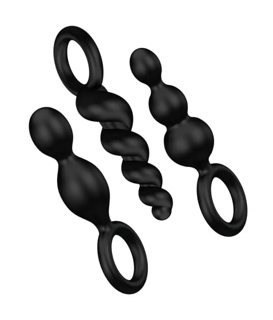 SATISFYER - JEU DE BOUCHONS ANAL 3 PCS NOIR