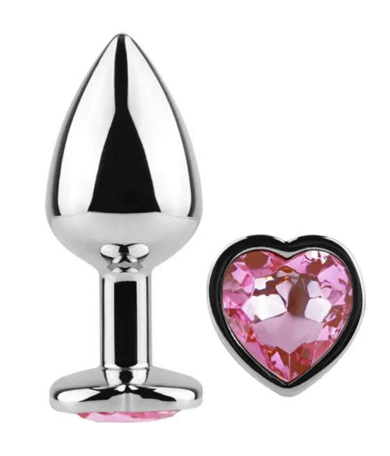 SECRETPLAY - PLUG ANAL EN MÉTAL COEUR FUCHSIA PETITE TAILLE 7 CM