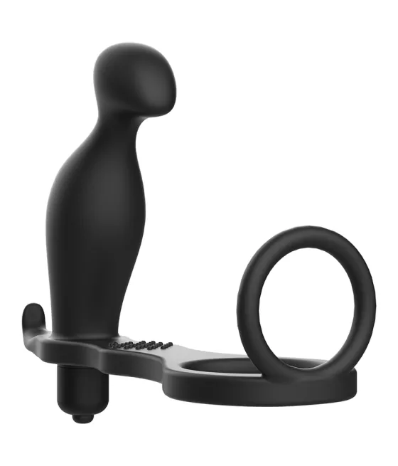 Plug anal noir avec anneau en silicone