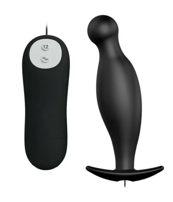 PRETTY LOVE - PLUG ANAL EN SILICONE 12 MODES DE VIBRATION NOIR