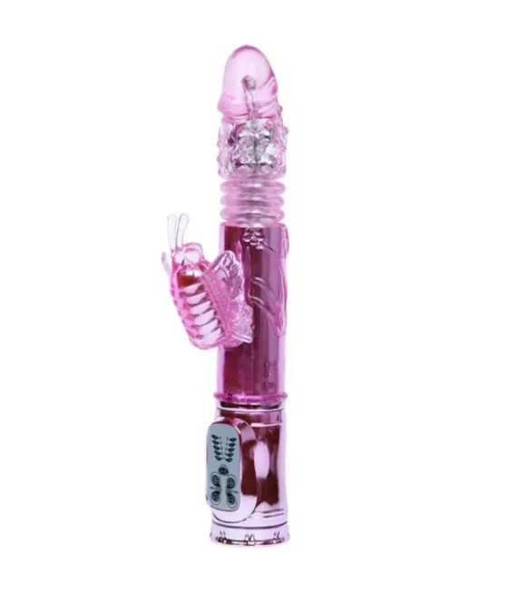 Vibrateur rechargeable avec rotation et stimulateur papillon vibrant