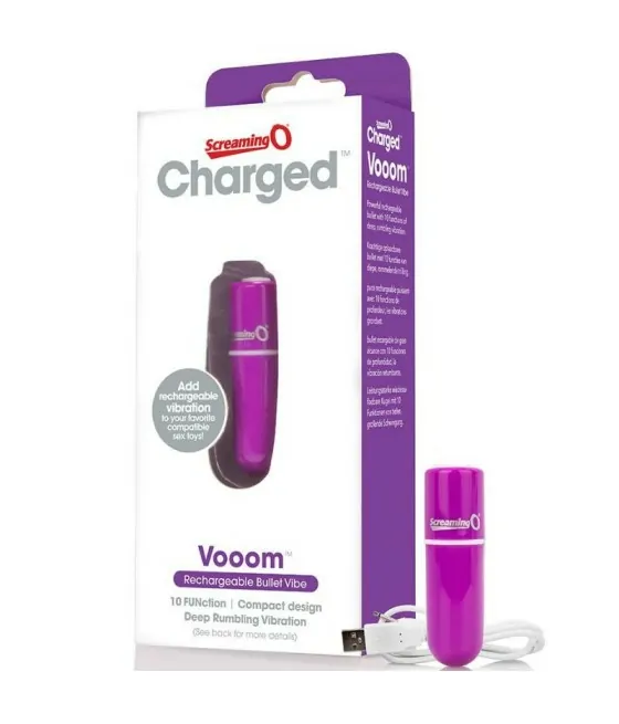 Bullet vibrant rechargeable Vooom - plaisir intense violet