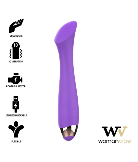 WOMANVIBE - VIBRATEUR RECHARGEABLE EN SILICONE MANDY POINT "K"