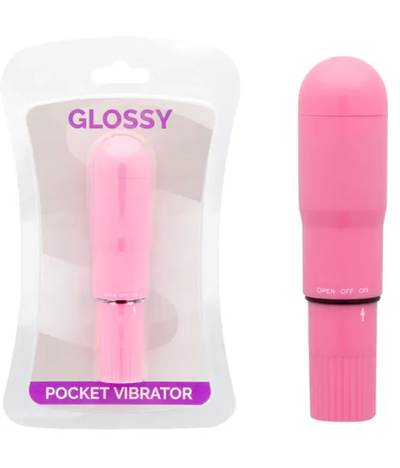 Vibromasseur de poche rose intense Glossy