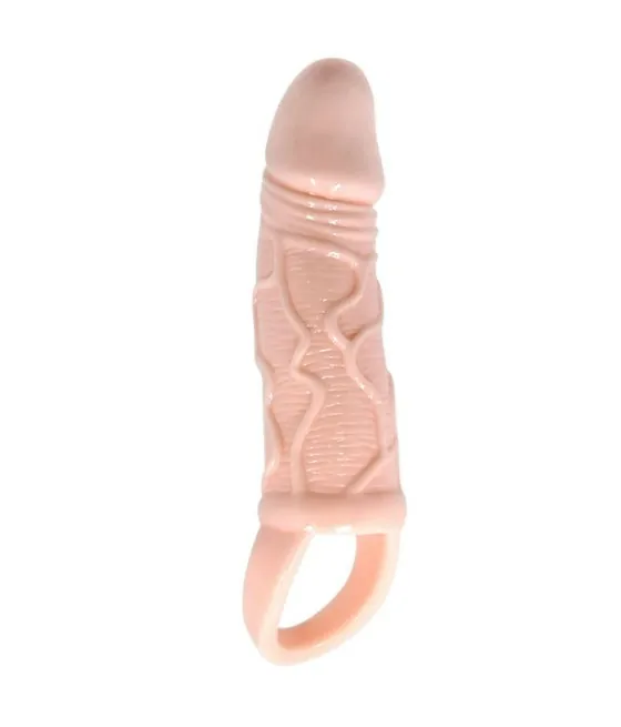 BAILE - GAINE DEXTENSION DE PÉNIS AVEC VIBRATION ET SANGLE POUR TESTICULES 13.5 CM