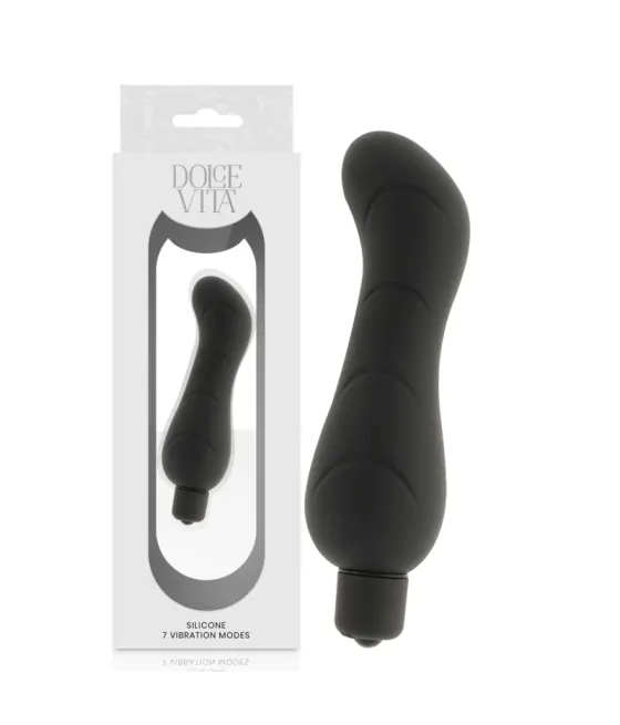 Vibromasseur point G en silicone noir Dolce Vita