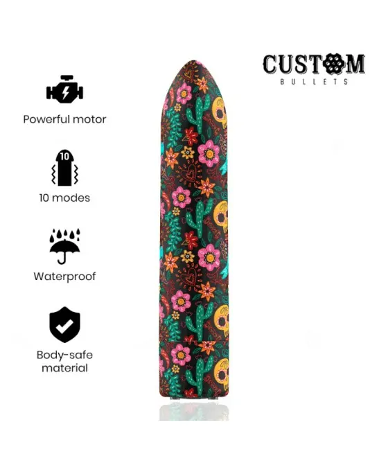 CUSTOM BULLETS - BULLETS PERSONNALISÉS RECHARGEABLE FLORAL 10 INTENSITIES