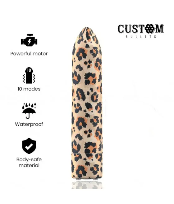 Bullet rechargeable personnalisé léopard avec 10 intensités ajustables
