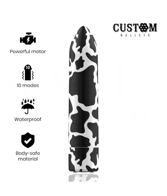 CUSTOM BULLETS - PERSONNALISÉS RECHARGEABLE VACHE 10 INTENSITIES