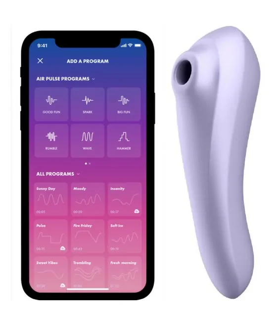 SATISFYER - VIBRATEUR DUAL PLEASURE AIR PULSE MAUVE