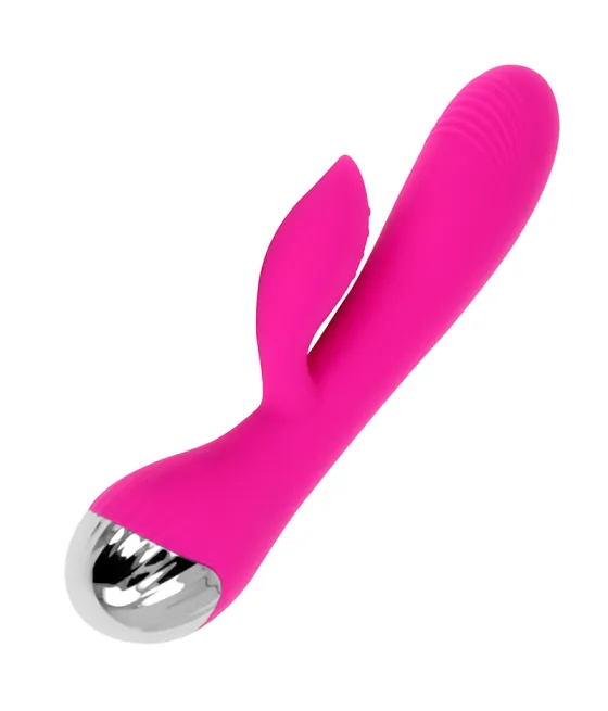 OHMAMA - VIBRATEUR RECHARGEABLE AVEC LAPIN 10 MODES DE VIBRATION 19 CM