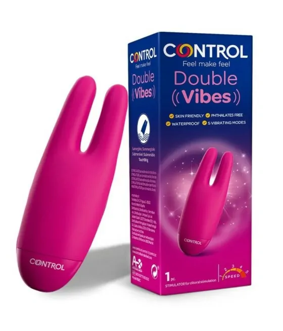 Double vibrateur pour stimulation clitoridienne contrôlable