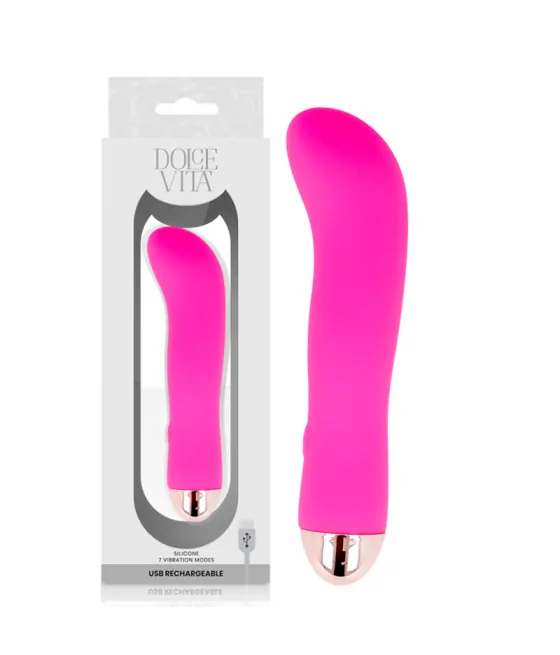 Vibromasseur rechargeable Dolce Vita Rose - 7 vitesses