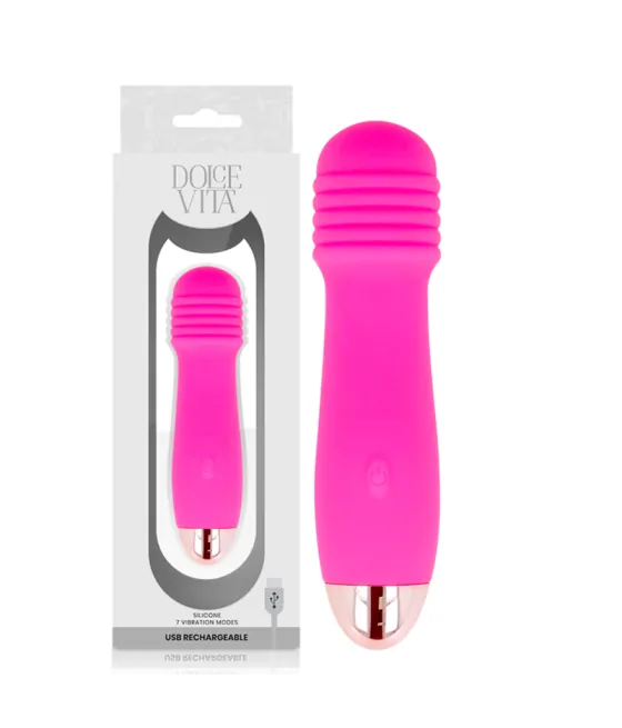 DOLCE VITA - VIBRATEUR RECHARGEABLE TROIS ROSE 7 VITESSES