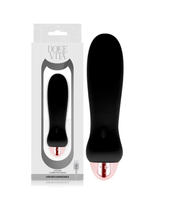 DOLCE VITA - VIBRATEUR RECHARGEABLE CINQ NOIR 7 VITESSES