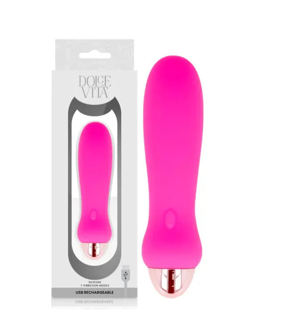 DOLCE VITA - VIBRATEUR RECHARGEABLE CINQ ROSE 7 VITESSES