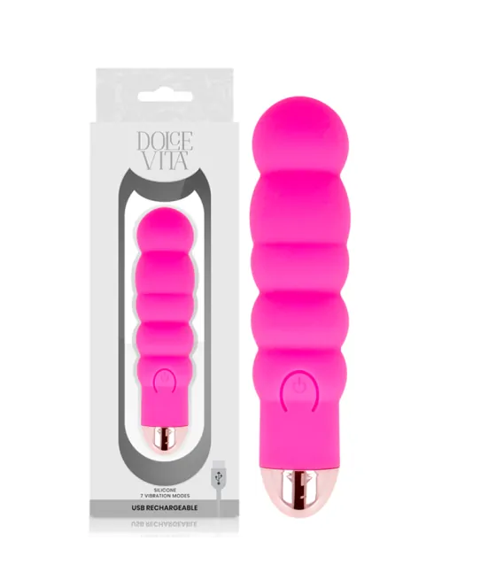 DOLCE VITA - VIBRATEUR RECHARGEABLE SIX ROSE 7 VITESSES