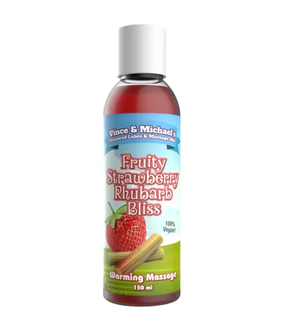 Huile de massage fraise à la rhubarbe 150ml - Vincen Michael's Professional